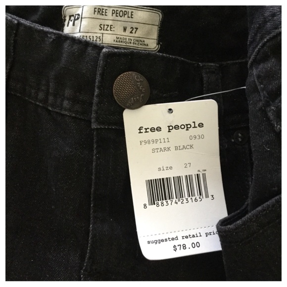 Free People Black Destroyed Skinny Jeans.  NWT. - Picture 7 of 7